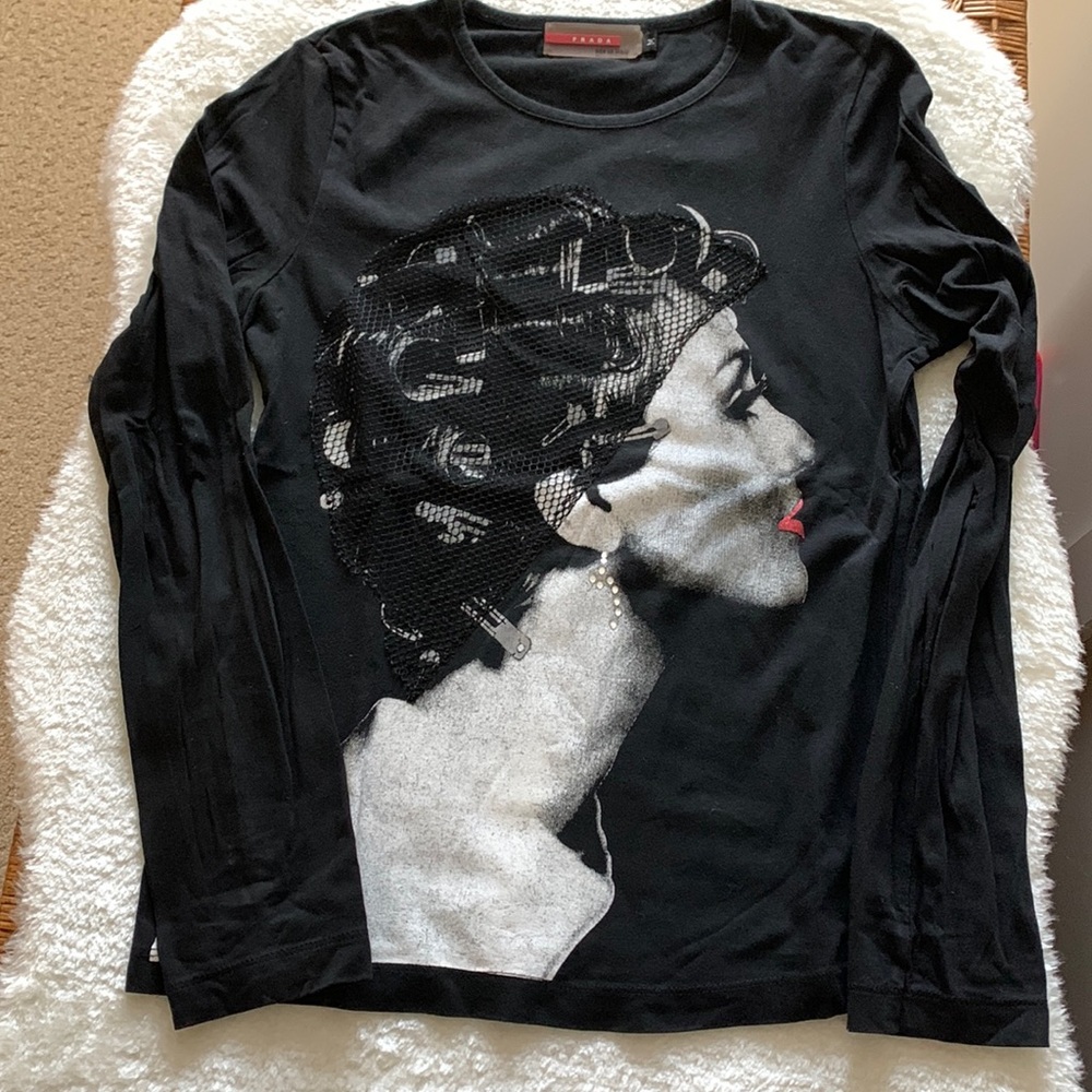 PRADA Vintage Face Print Tee